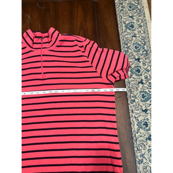 L.L.Bean Pink And Navy Blue Long Sleeve Quarter Zip Pullover Sweater 2X - Picture 5 of 6